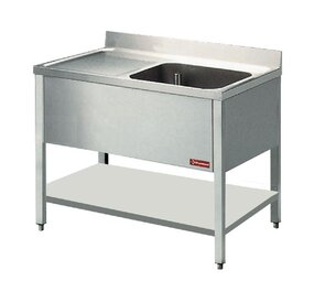 Diamond Spoeltafel met 1 kuip en 1 druipvlak