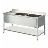 Diamond Spoeltafel met 2 kuipen en 1 druipvlak