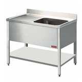 Diamond Spoeltafel met 1 kuip 600x500xh325, links druipvlak