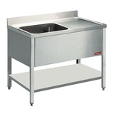 Diamond Spoeltafel met 1 kuip en 1 druipvlak