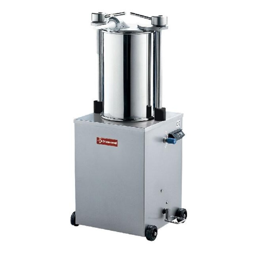 Diamond Hydraulische verticale worstenvuller in r.v.s., 35 liter op wielen | BSH-35C