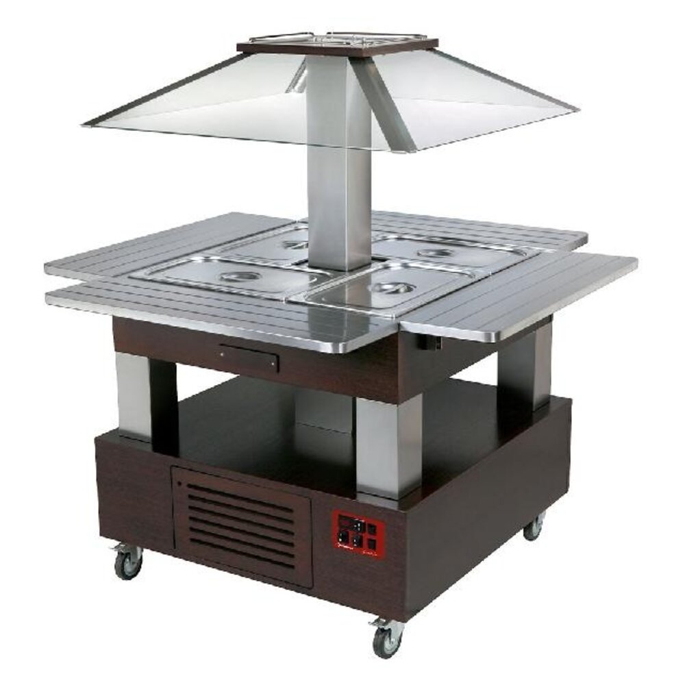Diamond Eiland bain-marie warm buffet, gemotoriseerd koepel  4x gn 1 1-150 (wengé hout) | CBM/4D-B1_KM Diamond Eiland bain-marie warm buffet, gemotoriseerd koepel  4x gn 1 1-150 (wengé hout) | CBM/4D-B1_KM