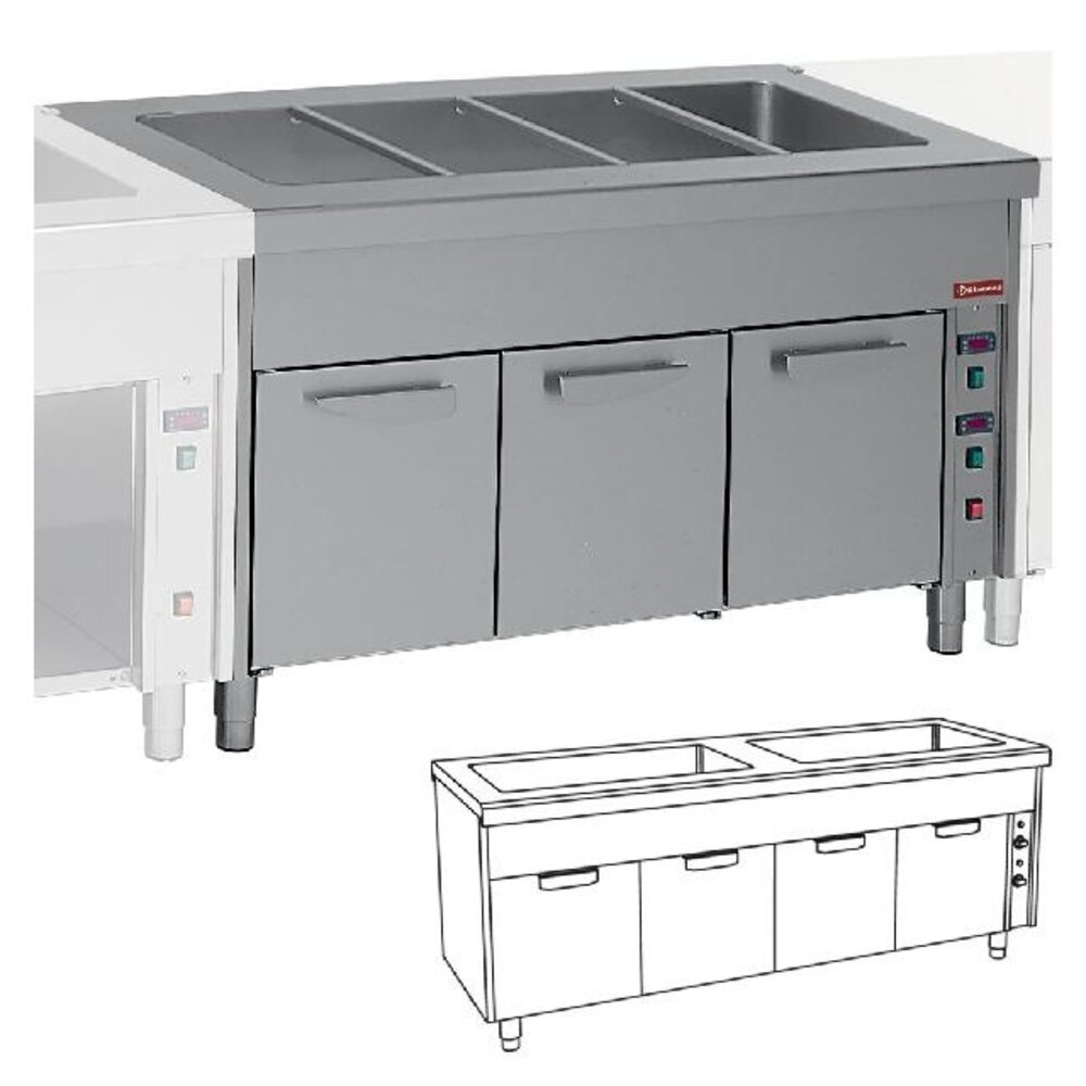 Diamond Bain-marie element op warmkast 2x 3 gn 1 1 | S80/BC23/2 Diamond Bain-marie element op warmkast 2x 3 gn 1 1 | S80/BC23/2