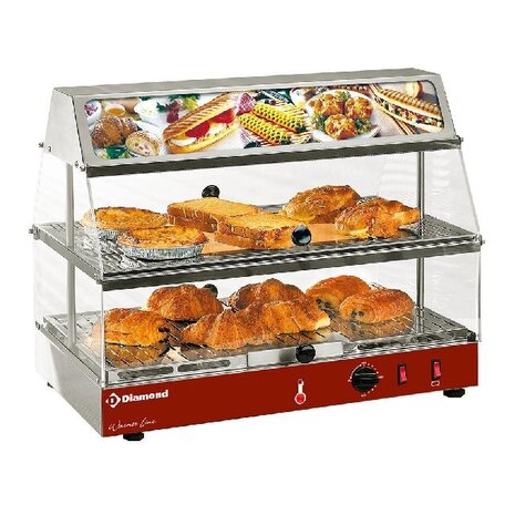 Diamond Verwarmd uitstalraam met lichtbak, 2 verdiepingen | VLD2/R Diamond Verwarmd uitstalraam met lichtbak, 2 verdiepingen | VLD2/R