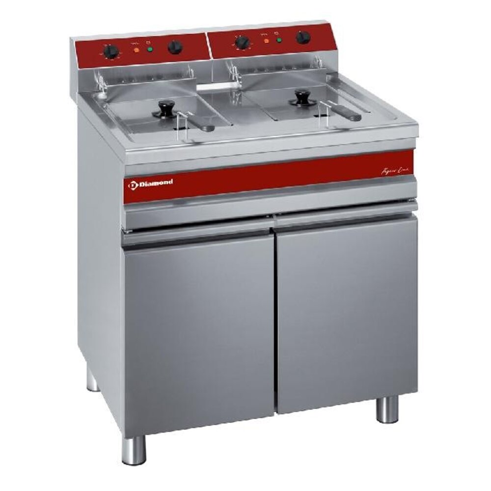 Diamond Elektrische frituurpan, 2 kuipen van 14 liter op kast | F14_14E/M