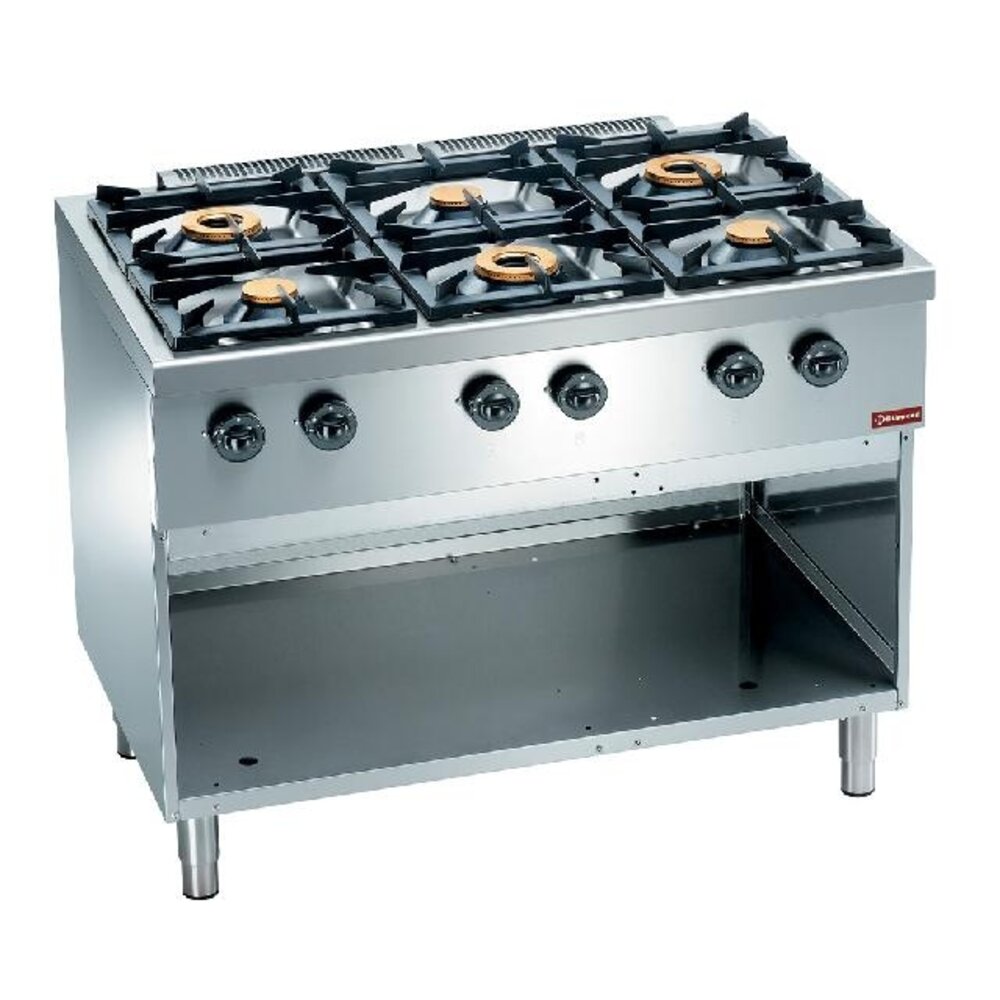 Diamond Gasfornuis 6 branders, op open kast | C6GA11-SP Diamond Gasfornuis 6 branders, op open kast | C6GA11-SP