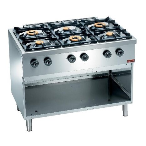 Diamond Gasfornuis 6 branders, op open kast | C6GA11-SP Diamond Gasfornuis 6 branders, op open kast | C6GA11-SP