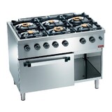 Diamond Gasfornuis 6 branders, op gasoven gn 2 1 en kast Diamond Gasfornuis 6 branders, op gasoven gn 2 1 en kast
