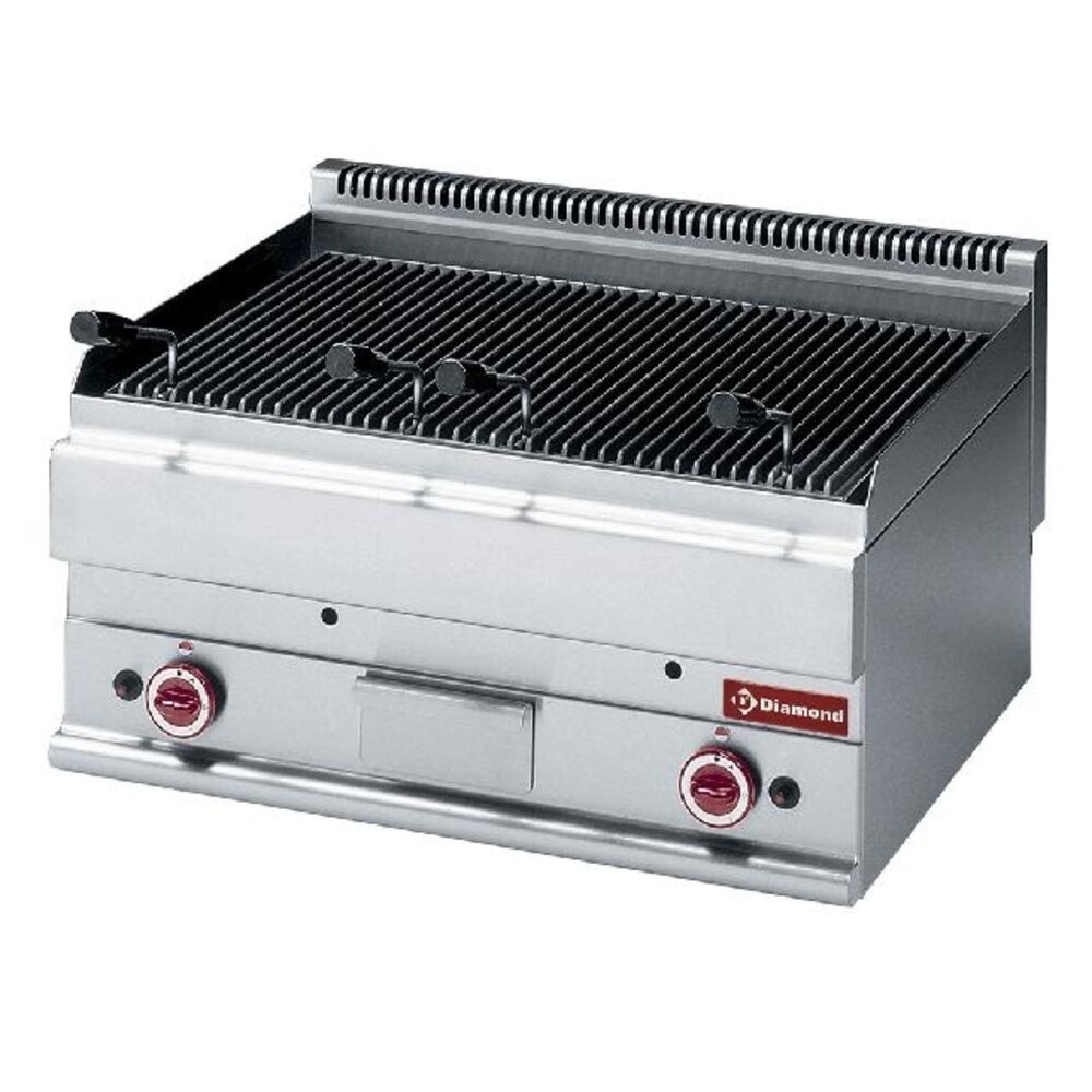 Diamond Lavasteengrill op gas met bakrooster in gietijzer -top- | G65/GPL7T Diamond Lavasteengrill op gas met bakrooster in gietijzer -top- | G65/GPL7T