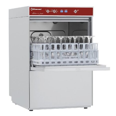 Diamond Glazenwasser vierkante mand 400x400 mm + waterverzachter | D281/6-A Diamond Glazenwasser vierkante mand 400x400 mm + waterverzachter | D281/6-A