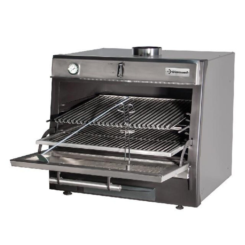 Diamond Houtskooloven-bbq, gn 1 1 + gn2 4 (75 kg h) roestvrij staal | CBQ-075/SS Diamond Houtskooloven-bbq, gn 1 1 + gn2 4 (75 kg h) roestvrij staal | CBQ-075/SS