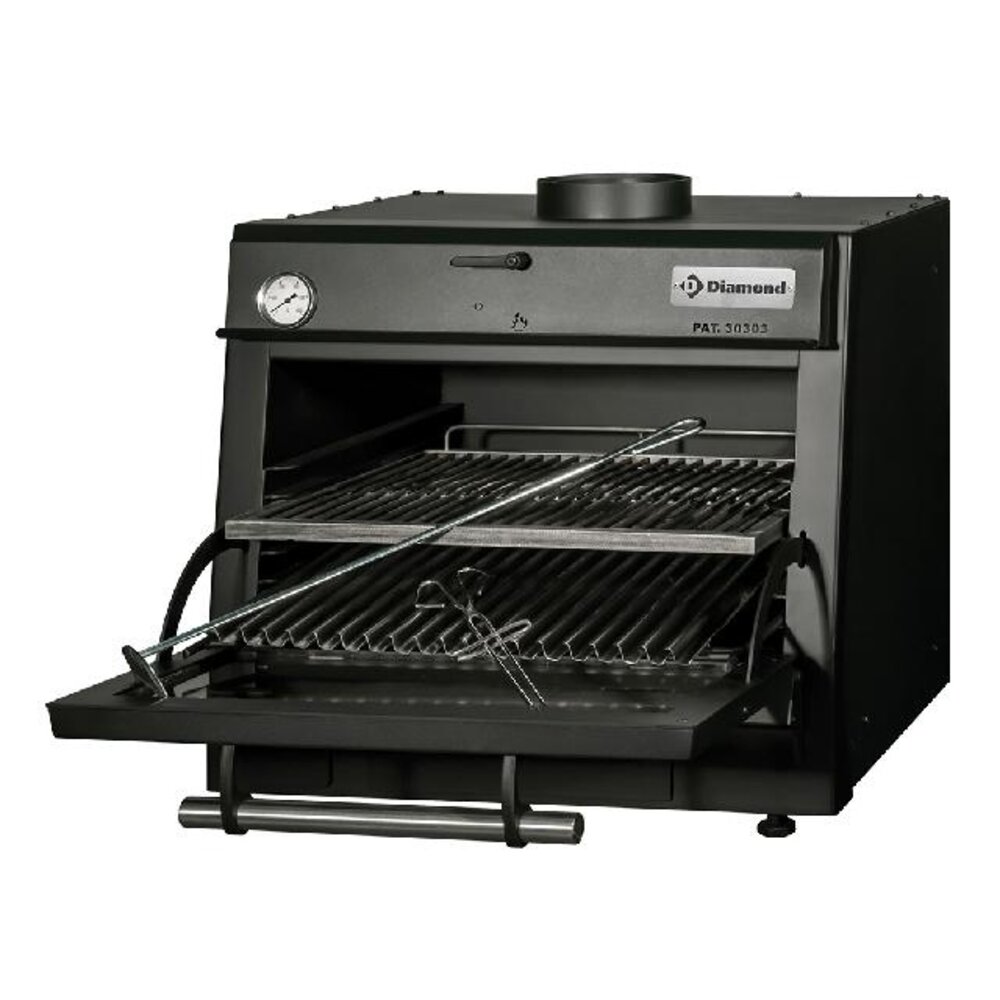 Diamond Houtskooloven-bbq, gn 1 1 (60 kg h) zwart | CBQ-060/BK Diamond Houtskooloven-bbq, gn 1 1 (60 kg h) zwart | CBQ-060/BK