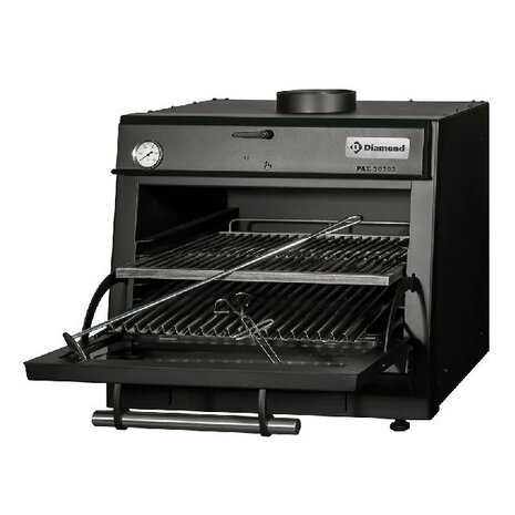 Diamond Houtskooloven-bbq, gn 1 1 (60 kg h) zwart | CBQ-060/BK Diamond Houtskooloven-bbq, gn 1 1 (60 kg h) zwart | CBQ-060/BK