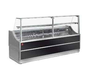 Diamond Gekoelde uitstaltoonbank rechte ruiten 90°, zonder reserve