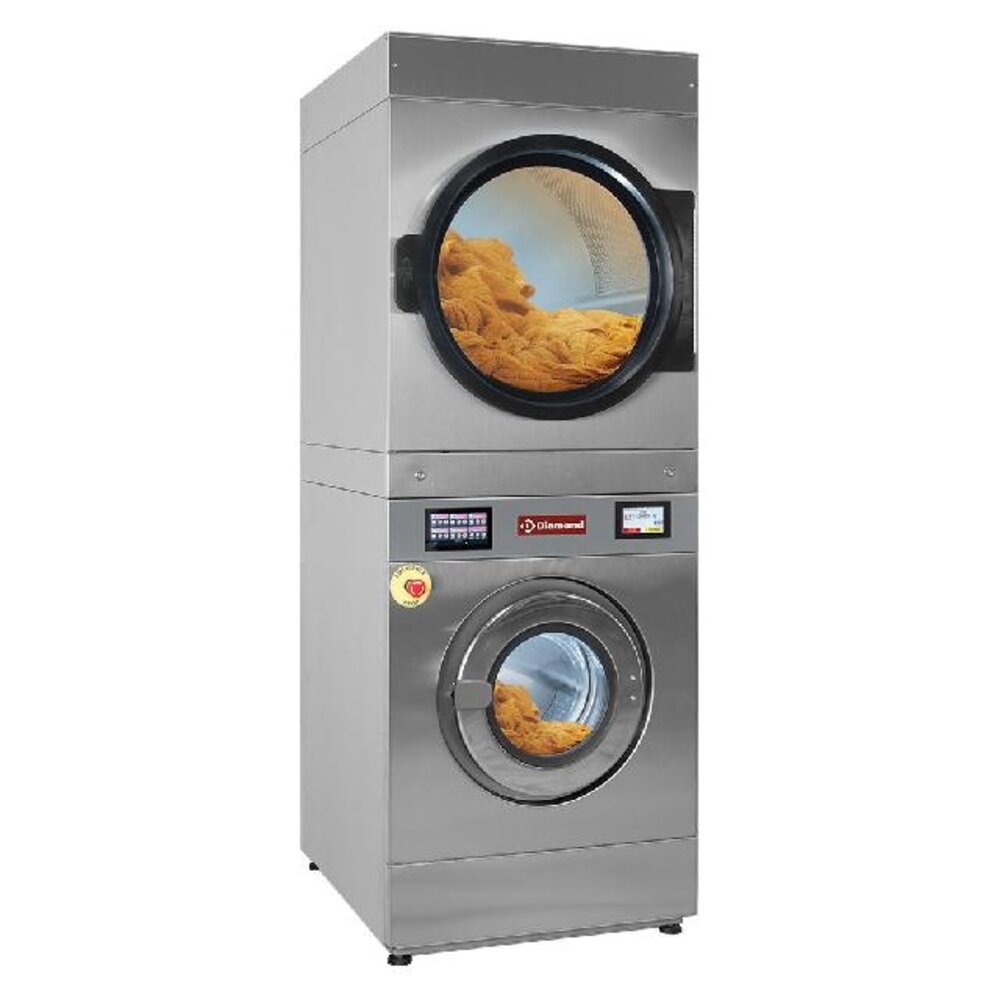 Diamond Wasmachine met super centrifugering 11 kg (elektrisch) + roterende droogmachine 11 kg (gas) touch screen | DGES/11-TS Diamond Wasmachine met super centrifugering 11 kg (elektrisch) + roterende droogmachine 11 kg (gas) touch screen | DGES/11-TS