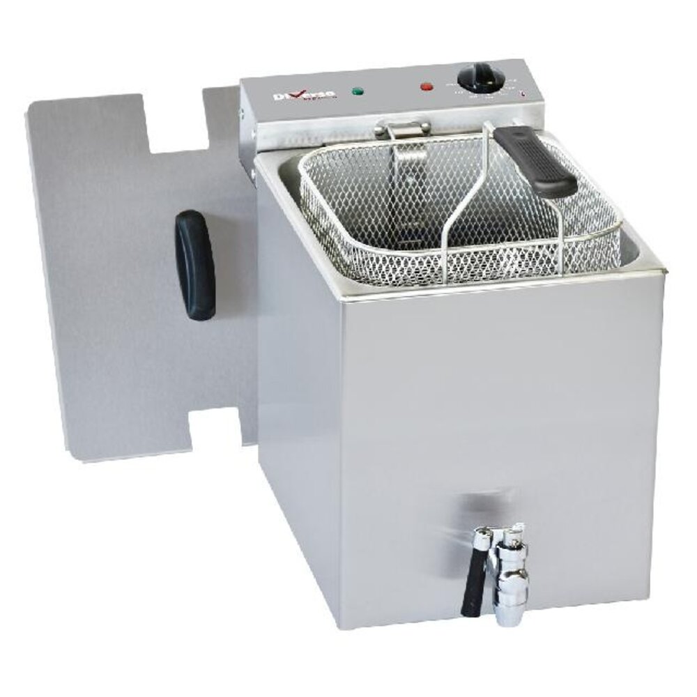 Diamond Elektrische friteuse tafelmodel 8 liter + aftapkraan | WR-FES8-RV