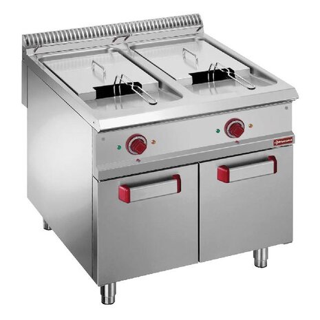 Diamond Elektrische friteuse met 2 kuipen 21 lit. op gesloten kast | E9/F42A8