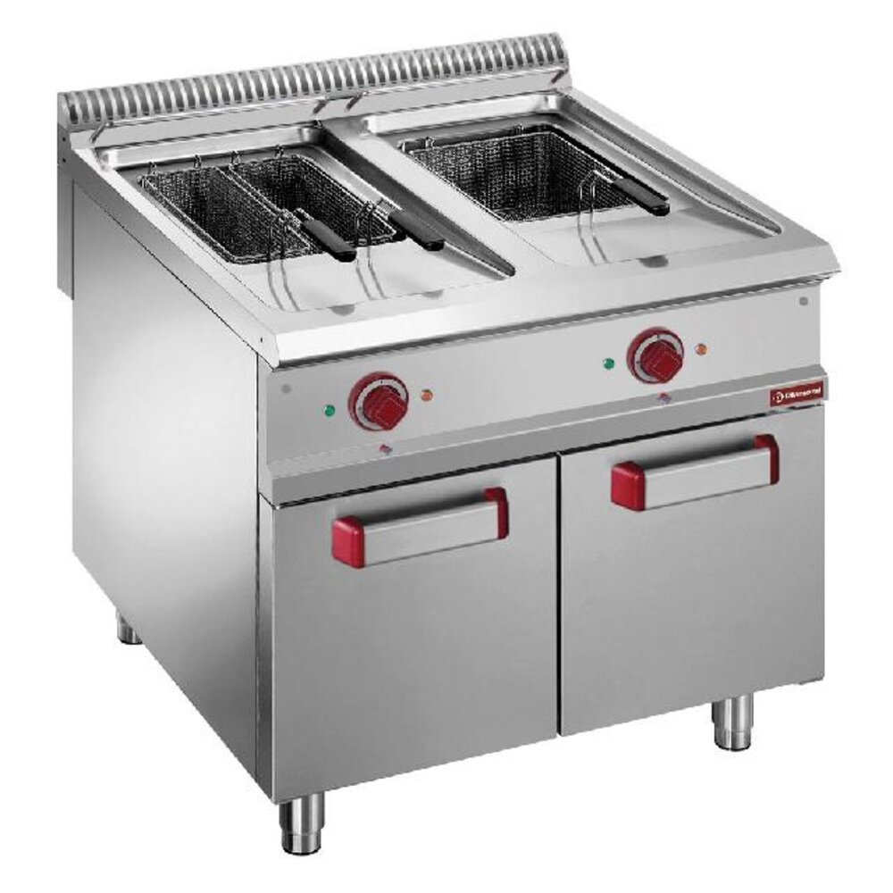 Diamond Elektrische friteuse met 2 kuipen 18 lit. op gesloten kast | E9/F36A8