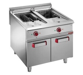 Diamond Elektrische friteuse met 2 kuipen 18 lit. op gesloten kast