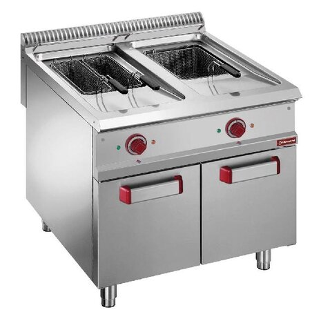 Diamond Elektrische friteuse met 2 kuipen 18 lit. op gesloten kast | E9/F36A8