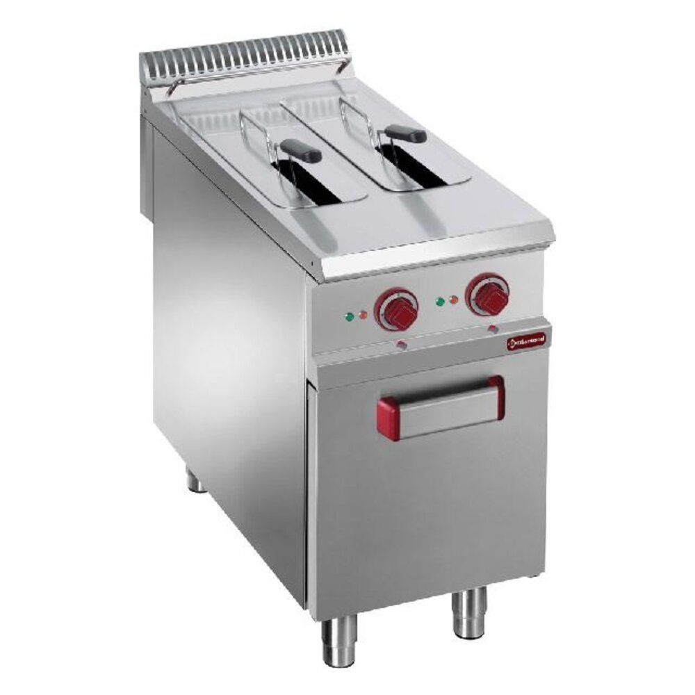 Diamond Elektrische friteuse 2 kuipen 8liter op gesloten kast | E9/F2V8A4