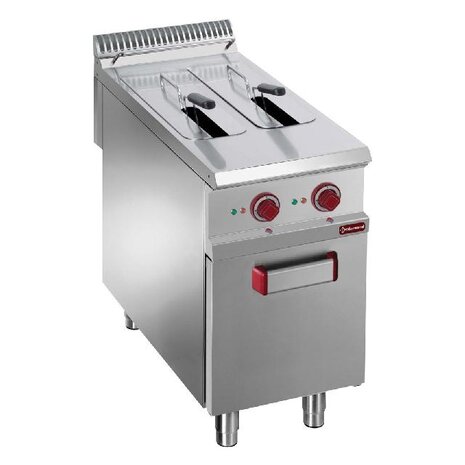 Diamond Elektrische friteuse 2 kuipen 8liter op gesloten kast | E9/F2V8A4