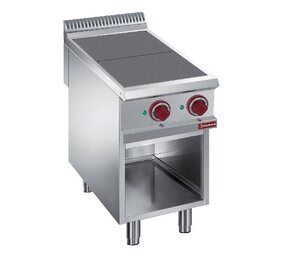 Diamond Elektrisch fornuis met 2 verlaagde kookplaten op open kast Diamond Elektrisch fornuis met 2 verlaagde kookplaten op open kast