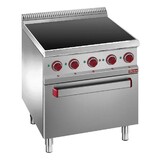 Diamond Vitrokeramisch fornuis met 4 zones, elektrische oven gn 2 1 met grill