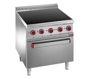 Diamond Vitrokeramisch fornuis met 4 zones, elektrische oven gn 2 1 met grill