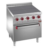 Diamond Elektrisch fornuis 4 verlaagde platen, op convectie oven gn 1 1