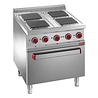 Diamond Elektrisch fornuis 4 vierkante platen op elektrische oven gn 2 1 en gril | E7/4PQF7 Diamond Elektrisch fornuis 4 vierkante platen op elektrische oven gn 2 1 en gril | E7/4PQF7