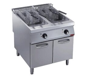 Diamond Elektrische friteuse 2 kuipen  y  23 lit., buitenkant branders, op meubel