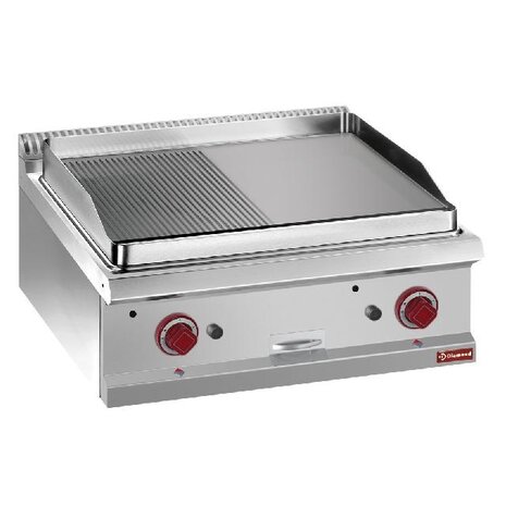 Diamond Braadplaat op gas 1 2 geribd, 1 2 vlak, module 1 1 -top- | G7/PM7T Diamond Braadplaat op gas 1 2 geribd, 1 2 vlak, module 1 1 -top- | G7/PM7T