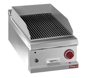 Diamond Lavasteengrill, module 1 2, rooster in gietijzer  dubbelzijdig -top-