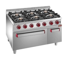 Diamond - 6 branders (6 x 7 kw). - kroonbranders in messing (hoge effici Diamond - 6 branders (6 x 7 kw). - kroonbranders in messing (hoge effici