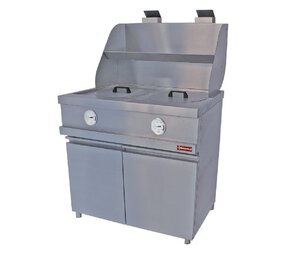 Diamond Friteuse op gas heavy duty, 2 ronde kuipen, mechanisch
