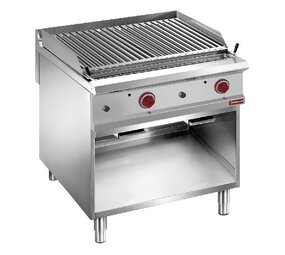 Diamond Gaslavasteengrill 1 1 module ,rooster 2 zijden roestvrij staal, op  open kast