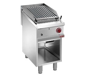 Diamond Gaslavasteengrill, 1 2 module , grille  2 zijden  roestvrij staal , op open kast.