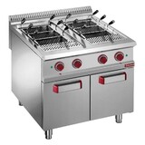 Diamond Pastakoker op gas, 2 kuipen, 2x 40 liter, op gesloten kast (zonder manden)