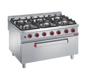 Diamond Fornuis met 6 branders maxi gasoven Diamond Fornuis met 6 branders maxi gasoven
