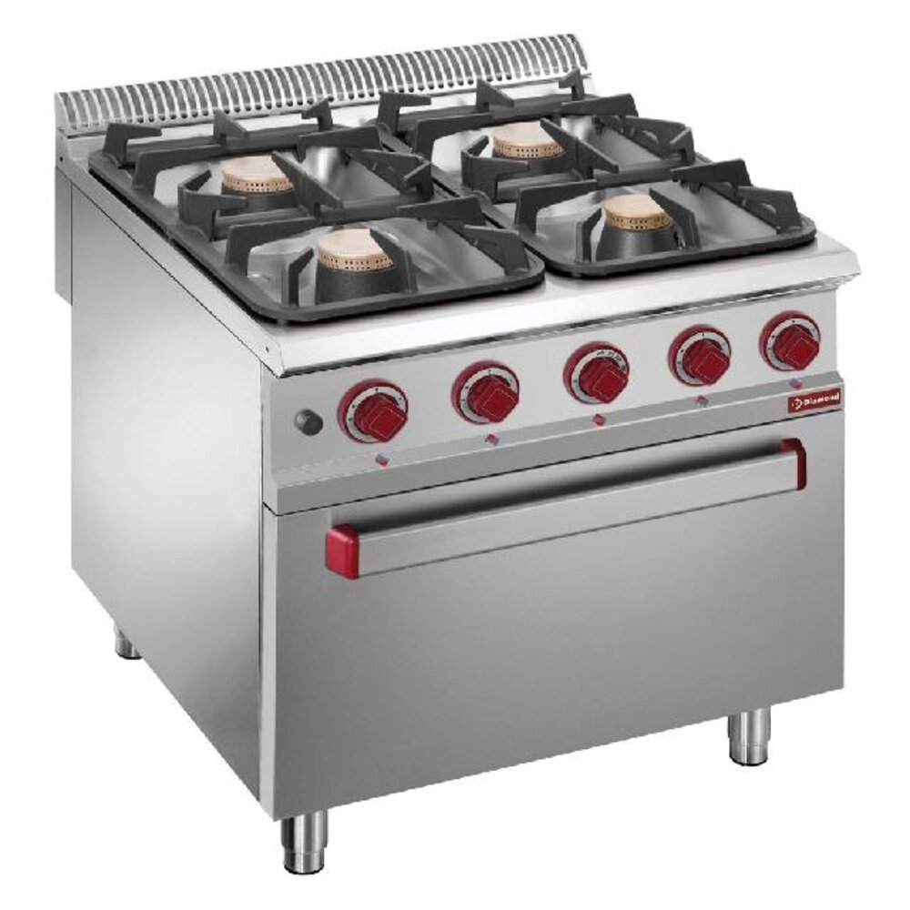 Diamond Gasfornuis met 4 branders op elektrische oven gn 2 1 | G9/4BFE8