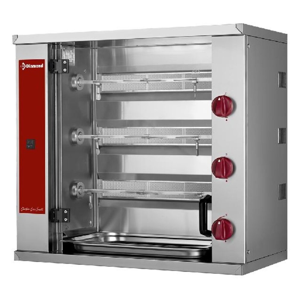 Diamond Small kippenspit gas, 3 spitten (9 kippen) | RVG/3-SBC