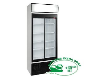 Diamond Vitrinekast positieve t°, geventileerd, 760l., 2 schuifdeuren, met lichtbak