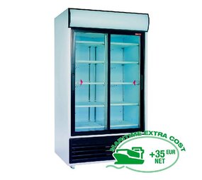 Diamond Vitrinekast met schuifdeuren voor dranken, 857 liter, met lichtbak.