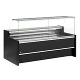 Diamond Geventileerde gekoelde vitrinetoonbank- met recht frontglas 90° met reserve - zwart