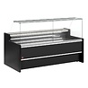 Diamond Geventileerde gekoelde vitrinetoonbank- met recht frontglas 90° met reserve - zwart | FC15/B5-VR2 Diamond Geventileerde gekoelde vitrinetoonbank- met recht frontglas 90° met reserve - zwart | FC15/B5-VR2