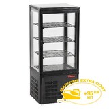 Diamond Vitrine tafelmodel geventileerd, 4 glazen zijden, 4 niveau  black