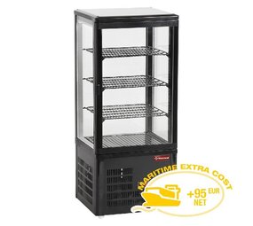 Diamond Vitrine tafelmodel geventileerd, 4 glazen zijden, 4 niveau  black