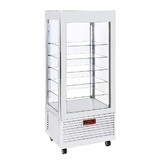 Diamond Vitrine 4 zijden t° positief, 5 niveaus in glas, geventileerd, 480 lit., wit