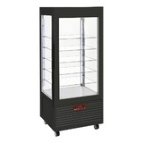 Diamond Vitrine 4 zijden t° positief, 5 niveaus in glas, geventileerd, 480 lit., zwart